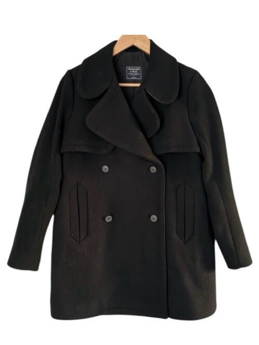 NWT Abercrombie & Fitch Wool Peacoat Black S XS
